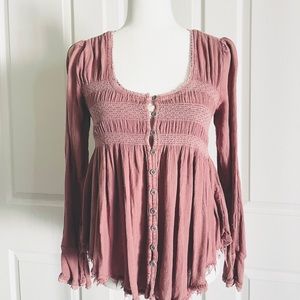 Boho Free People Blouse Small
